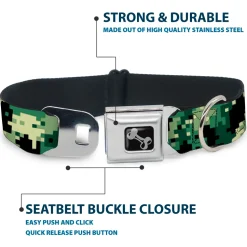 Dog Bone Seatbelt Buckle Collar - Digital Camo