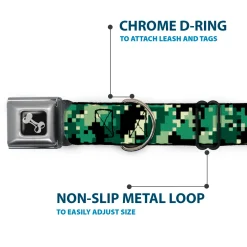 Dog Bone Seatbelt Buckle Collar - Digital Camo
