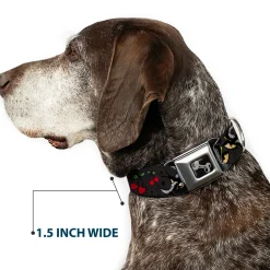Dog Bone Seatbelt Buckle Collar - Lucky CLOSE-UP Gray