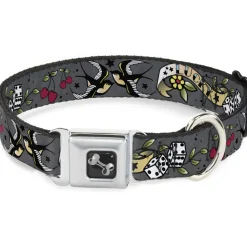 Dog Bone Seatbelt Buckle Collar - Lucky Gray