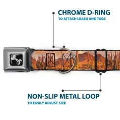 Dog Bone Seatbelt Buckle Collar - Landscape Desert Cacti