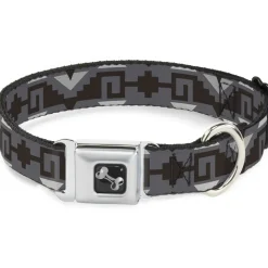 Dog Bone Seatbelt Buckle Collar - Navajo2 Grays