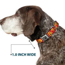 Dog Bone Seatbelt Buckle Collar - Pizza Man Plaid Red