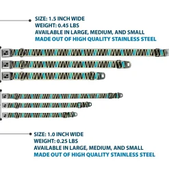 Dog Bone Seatbelt Buckle Collar - Zig Zag Doodle Cream/Black/Blues