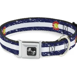 Dog Bone Seatbelt Buckle Collar - Colorado Flags4 Weathered