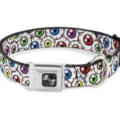 Dog Bone Seatbelt Buckle Collar - Eyeballs Stacked