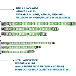 Dog Bone Seatbelt Buckle Collar - Rings White/Green/Red