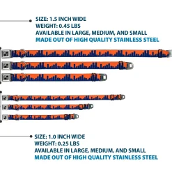 Dog Bone Seatbelt Buckle Collar - Denver Solid Skyline Orange/Navy