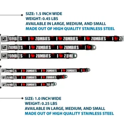 Dog Bone Seatbelt Buckle Collar - I "HEART" ZOMBIES Black/White/Red Splatter