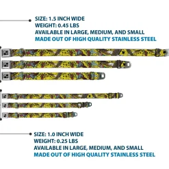 Dog Bone Seatbelt Buckle Collar - Truth and Justice CLOSE-UP Yellow