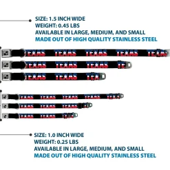 Dog Bone Seatbelt Buckle Collar - TEXAS w/Star Black/White/Blue/Red