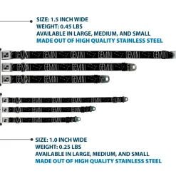 Dog Bone Seatbelt Buckle Collar - Zodiac GEMINI/Constellation Black/White