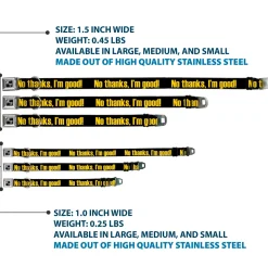 Dog Bone Seatbelt Buckle Collar - NO THANKS, I'M GOOD! Black/Gold