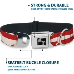 Dog Bone Seatbelt Buckle Collar - Bacon CLOSE-UP