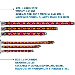 Dog Bone Seatbelt Buckle Collar - Navajo Orange/Purple/Yellow/Pink/Green/Black