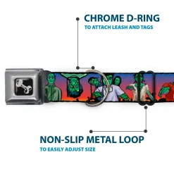 Dog Bone Seatbelt Buckle Collar - Walking Zombies