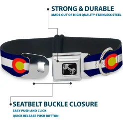 Dog Bone Seatbelt Buckle Collar - Colorado Flags2 Repeat