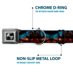 Dog Bone Seatbelt Buckle Collar - Cosmic Space