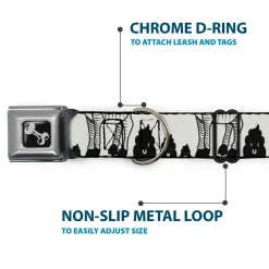 Dog Bone Seatbelt Buckle Collar - Zebra Poops Off-White/Black