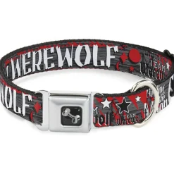 Dog Bone Seatbelt Buckle Collar - Team Werewolf