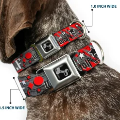 Dog Bone Seatbelt Buckle Collar - Team Werewolf