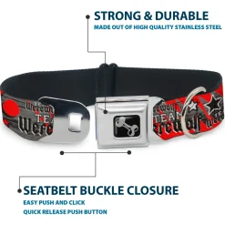 Dog Bone Seatbelt Buckle Collar - Team Werewolf