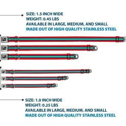 Dog Bone Seatbelt Buckle Collar - Stripes Red/Blue/Green