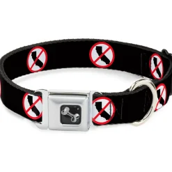 Dog Bone Seatbelt Buckle Collar - Anti-California Logo Black/Red/White