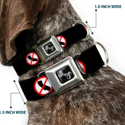 Dog Bone Seatbelt Buckle Collar - Anti-California Logo Black/Red/White