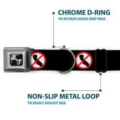 Dog Bone Seatbelt Buckle Collar - Anti-California Logo Black/Red/White