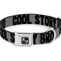 Dog Bone Seatbelt Buckle Collar - COOL STORY BRO Gray/Black