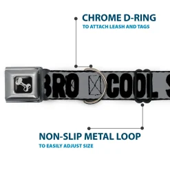 Dog Bone Seatbelt Buckle Collar - COOL STORY BRO Gray/Black