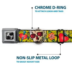 Dog Bone Seatbelt Buckle Collar - Only God Can Judge Me Yellow