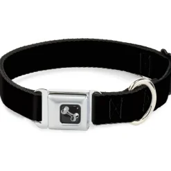 Dog Bone Seatbelt Buckle Collar - Black