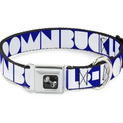 Dog Bone Seatbelt Buckle Collar - BUCKLE-DOWN Shapes Blue/White