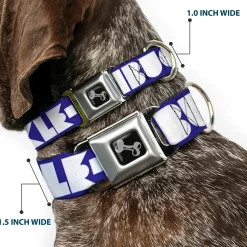 Dog Bone Seatbelt Buckle Collar - BUCKLE-DOWN Shapes Blue/White
