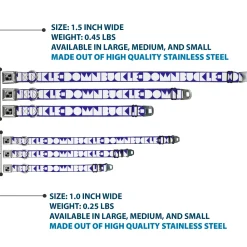 Dog Bone Seatbelt Buckle Collar - BUCKLE-DOWN Shapes Blue/White