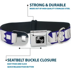 Dog Bone Seatbelt Buckle Collar - BUCKLE-DOWN Shapes Blue/White