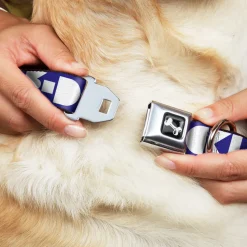 Dog Bone Seatbelt Buckle Collar - BUCKLE-DOWN Shapes Blue/White