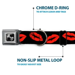 Dog Bone Seatbelt Buckle Collar - Kisses