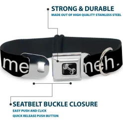 Dog Bone Seatbelt Buckle Collar - Broken Heart MEH Black/Red/White
