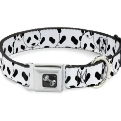 Dog Bone Seatbelt Buckle Collar - Panda Bear Stacked