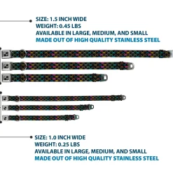 Dog Bone Seatbelt Buckle Collar - BD Monogram Black/Multi Neon