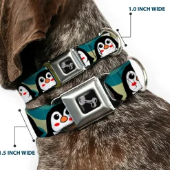 Dog Bone Seatbelt Buckle Collar - Penguin Cartoon