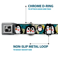 Dog Bone Seatbelt Buckle Collar - Penguin Cartoon