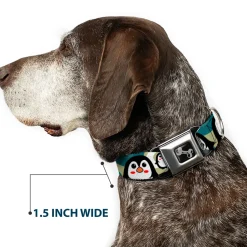 Dog Bone Seatbelt Buckle Collar - Penguin Cartoon