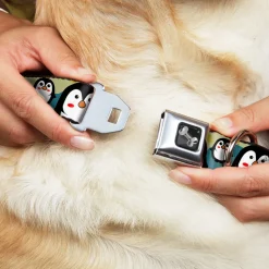 Dog Bone Seatbelt Buckle Collar - Penguin Cartoon