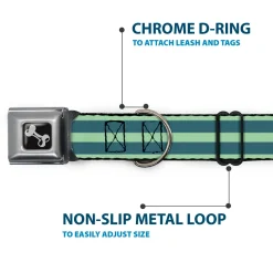 Dog Bone Seatbelt Buckle Collar - Stripes Pastel Green/Olive