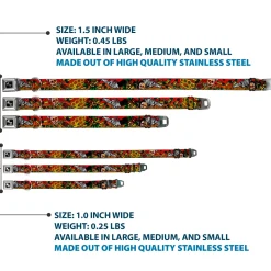 Dog Bone Seatbelt Buckle Collar - Born to Raise Hell CLOSE-UP Red