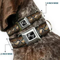 Dog Bone Seatbelt Buckle Collar - Snake Skin 4
